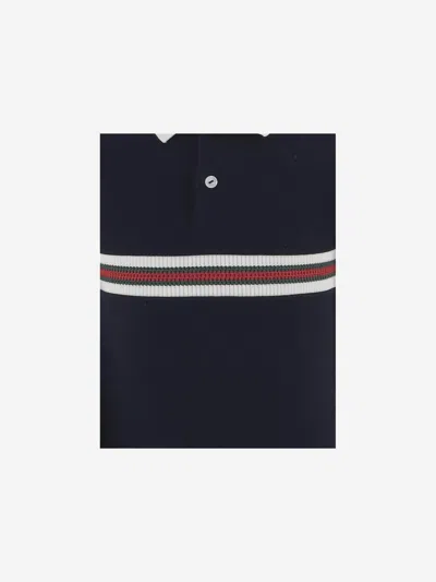 Gucci Cotton Jersey Romper In Navy