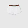 Gucci Cotton Jersey Shorts With Web In White