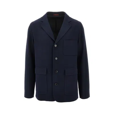 Gucci Cotton Jersey Single-breasted Jacket In Blue