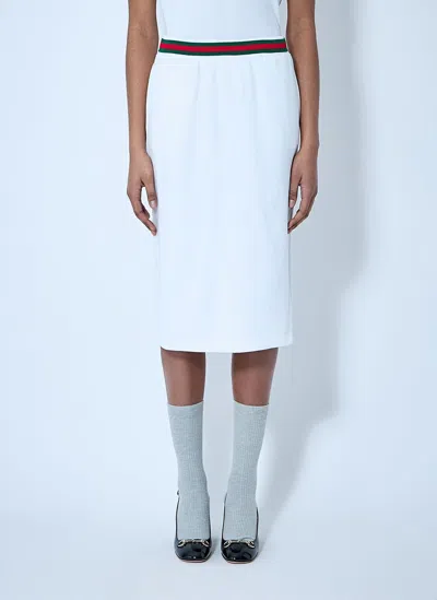 Gucci Cotton Jersey Skirt With Web Trim In White