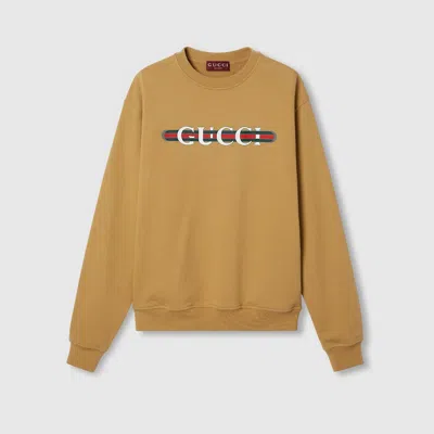 Gucci Cotton Jersey Sweatshirt In Beige