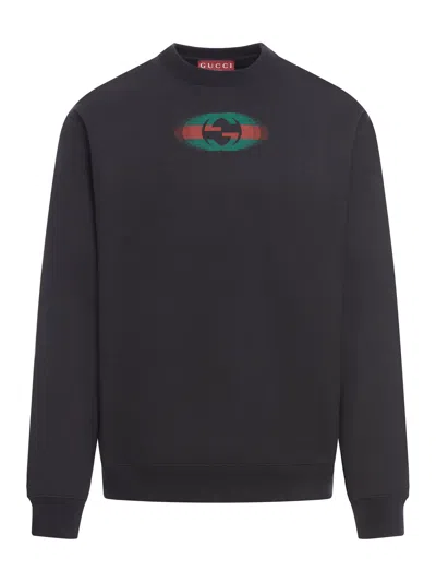 Gucci Cotton Jersey Sweatshirt In Black