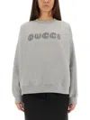 Gucci Sweatshirt Grey Cotton Dropped Shoulders In Gray