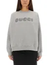 Gucci Sweatshirt Grey Cotton Dropped Shoulders In Gray