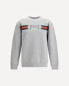 Gucci Men Grey Crewneck Sweatshirt With Logo Detail On The Front In Cotton Man In Gray
