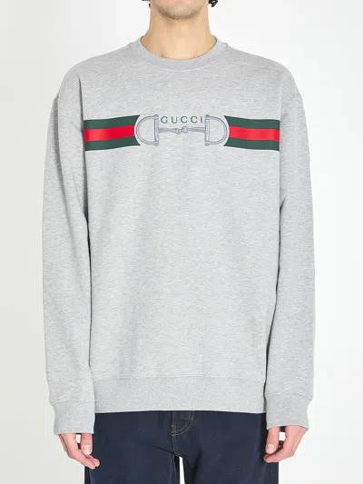 Gucci Cotton Jersey Sweatshirt In Gray