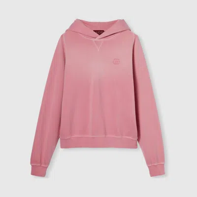 Gucci Cotton Jersey Sweatshirt With Embroidery In Pink
