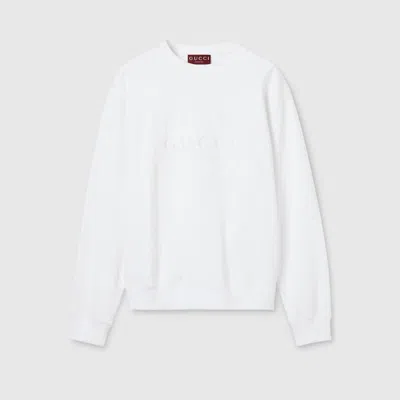 Gucci Cotton Jersey Sweatshirt With Embroidery In White