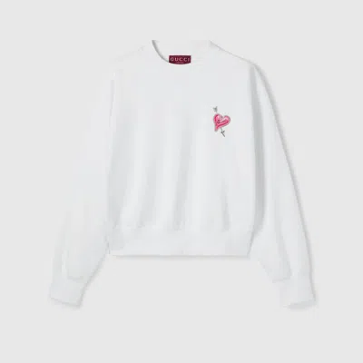 Gucci Cotton Jersey Sweatshirt With Patch In White