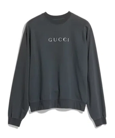 Gucci Cotton Jersey Sweatshirt With Print In Gray