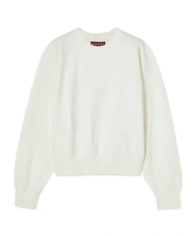 Gucci Sweatshirt Aus Baumwolljersey Mit Print In White