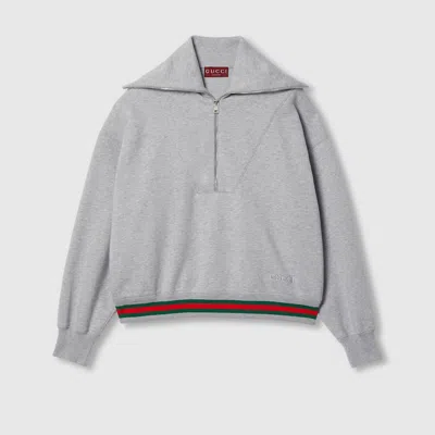 GUCCI GUCCI COTTON JERSEY SWEATSHIRT WITH WEB