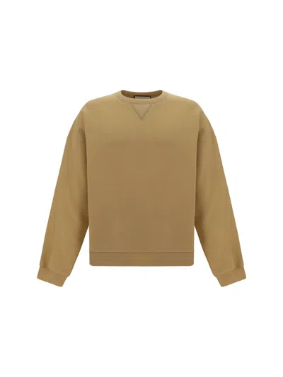 Gucci Cotton Jersey Sweatshirt With Web Ribbon In Nude