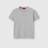 Gucci Cotton Jersey Embossed T-shirt In Grey