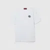 Gucci White Crewneck T-shirt With Double G Logo Embroidery On The Front In Cotton Man In White