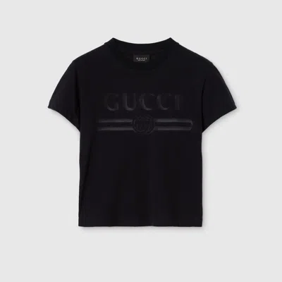 Gucci Cotton Jersey T-shirt With Devor Detail In Black
