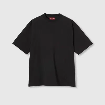 Gucci Cotton Jersey T-shirt With Embroidery In Black