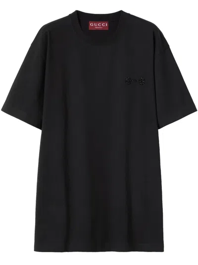 GUCCI COTTON JERSEY T-SHIRT WITH EMBROIDERY
