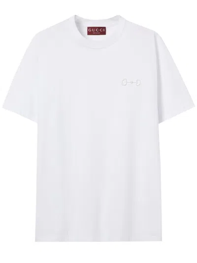 GUCCI COTTON JERSEY T-SHIRT WITH EMBROIDERY