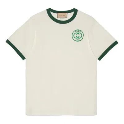 Gucci Cotton Jersey T-shirt With  Embroidery 'off White' In Neutral