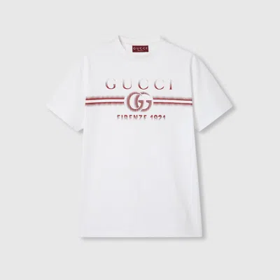 Gucci Cotton Jersey T-shirt With  Print In White