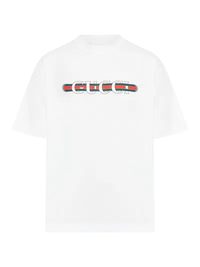Gucci Men Cotton Jersey T-shirt With Print In White