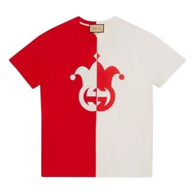 Gucci Cotton Jersey T-shirt With Jester Clown Print 'red White'