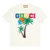 Gucci Cotton Jersey T-shirt With Palm Tree Print 'white' In Neutral