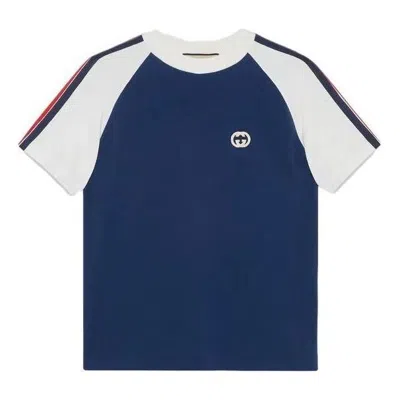 Gucci Cotton Jersey T-shirt With Patch 'blue White'