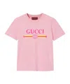 Gucci Printed Logo T-shirt In Pink