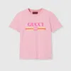 Gucci Printed Logo T-shirt In Pink