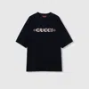 Gucci Printed Cotton T-shirt In Blue