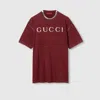 Gucci Cotton Jersey T-shirt With Print In Bordeaux