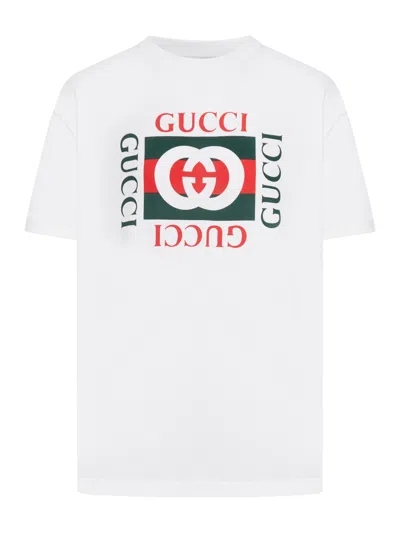 Gucci Cotton Jersey T-shirt With Printed Logo In White