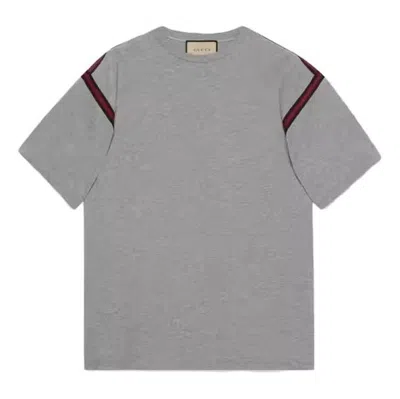 Gucci Cotton Jersey T-shirt With Web 'grey'