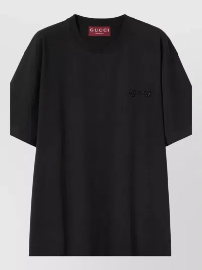 GUCCI COTTON JERSEY TOP CREW NECK SHORT SLEEVES