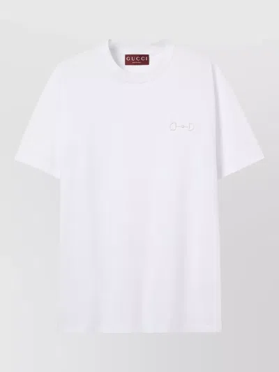 GUCCI COTTON JERSEY TOP CREW NECK SHORT SLEEVES