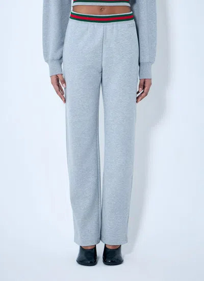 Gucci Cotton Jersey Track Pants In Gray