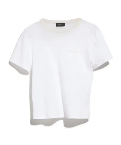 Gucci Cotton Jersey T-shirt With Devor Detail In White