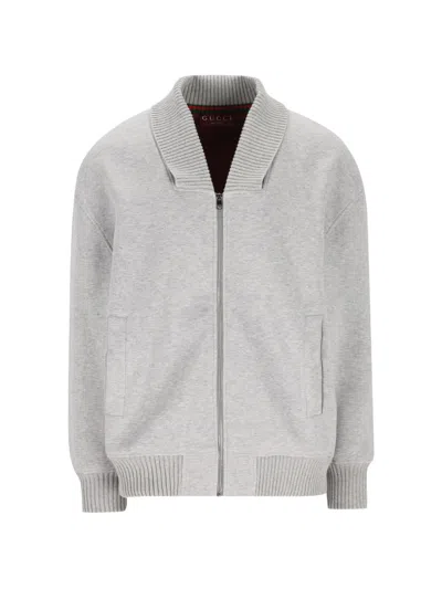 Gucci Cotton Jersey Zip Jacket In Gray