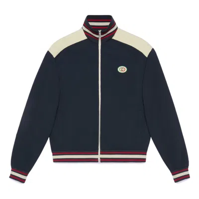 Gucci Cotton Jersey Zip Jacket 'navy'