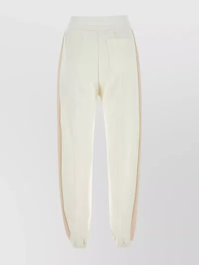 Gucci Cotton Joggers With Elastic Waistband And Side Stripe In White