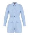 Gucci Cotton Jumpsuit With Pockets In Light Blue