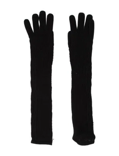 Pre-owned Gucci Cotton Knit Gloves In Black