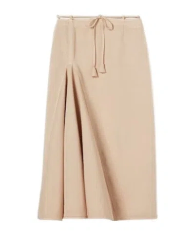 Gucci Cotton Linen Skirt With Pleats
