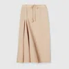 Gucci Cotton Linen Skirt With Pleats In Pink