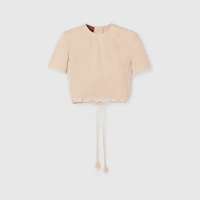 Gucci Cotton Linen Top With Tie Hem