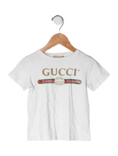 Pre-owned Gucci Babies' Cotton Logo Print T Shirt In White