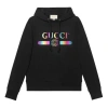 Gucci Cotton Logo Pullover Hooded Sweatshirt 'black'