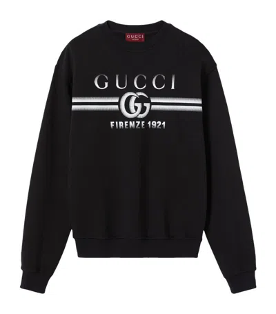 Gucci Mens Black Mc Graphic-print Crewneck Cotton Sweatshirt